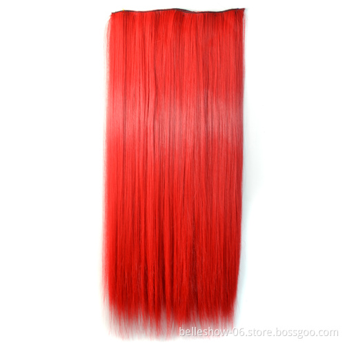 Hot sell long straight ponytail hair extension best seamless clip in hair extensions for femail best hair extensions 2019